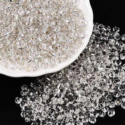 6/0 Baking Paint Transparent Fringe Glass Seed Beads X1-SEED-N006-06A-1