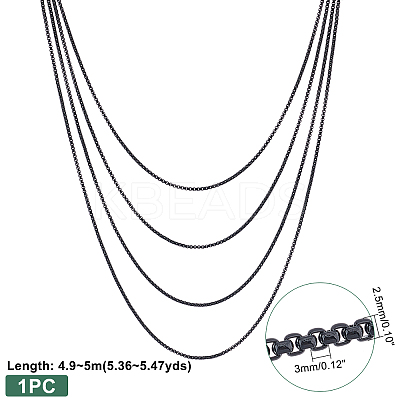 4.9~5m Spray Painted Stainless Steel Box Chains CHS-UN0001-15-1