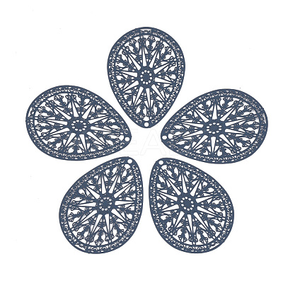 430 Stainless Steel Filigree Pendants STAS-S108-16A-1
