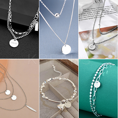 4Pcs 925 Sterling Silver Pendants STER-BBC0005-37A-1