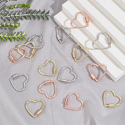 15Pcs 3 Colors Alloy Screw Carabiner Lock Charms FIND-AN0001-12-1
