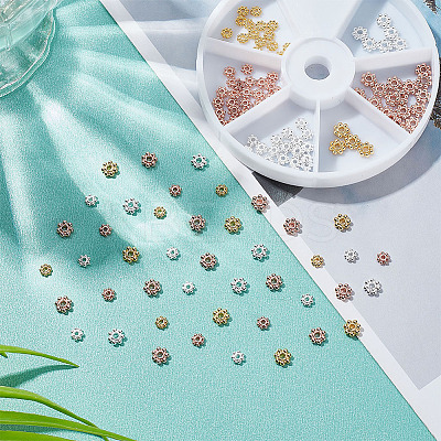 180Pcs 6 Style Zinc Alloy Spacer Beads FIND-PH0007-18-1