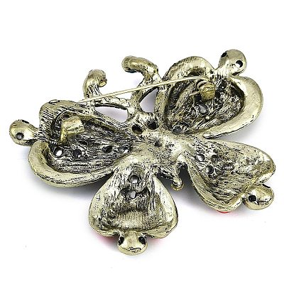 Zinc Alloy Colorful Rhinestone Brooch JEWB-U011-04AG-02-1