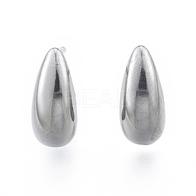 Non-Tarnish 304 Stainless Steel Teardrop Stud Earrings for Women EJEW-N052-01P-1