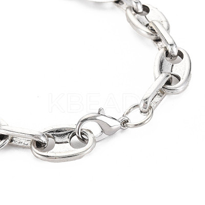Alloy Coffee Bean Chain Bracelet for Men Women BJEW-N015-012-1