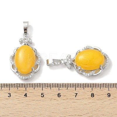 Natural White Jade Dyed Oval Pendants G-NH0025-15P-07-1