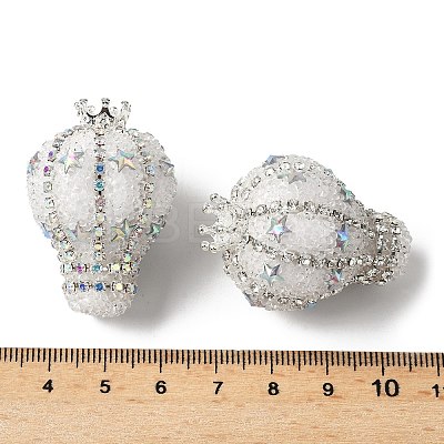 Crown Hot Air Balloon Acrylic Rhinestone Beads OACR-S048-03D-1