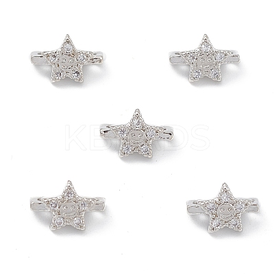 Rack Plating Brass Pave Cubic Zirconia Slide Charms KK-G464-02P-1