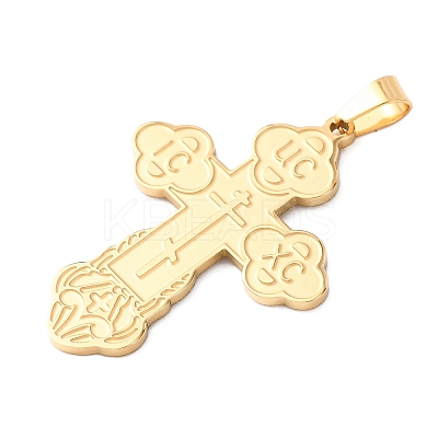 Russian Orthodox Cross 304 Stainless Steel Pendants STAS-D202-01G-1