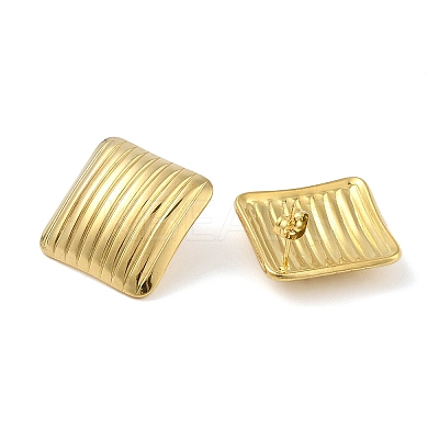 Stripe Theme Ion Plating(IP) 304 Stainless Steel Stud Earrings for Women EJEW-B050-18G-01-1