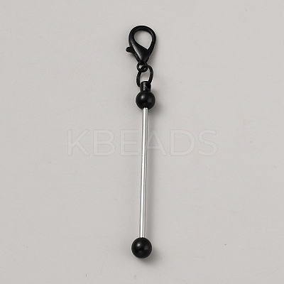 Spray Printed Alloy Bar Beadable Pendant Decorations for Jewelry Making DIY Crafts KEYC-WH0025-684P-06-1