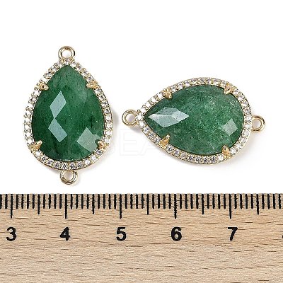 Natural Green Strawberry Quartz Faceted Teardrop Links G-B126-03G-07-1