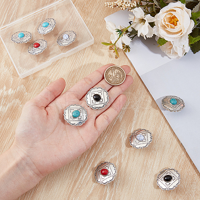 10Pcs 5 Colors Alloy Shank Buttons FIND-GF0009-17-1