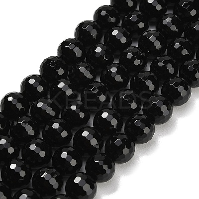 Natural Black Onyx Beads Strands G-C280-B01-10mm-1