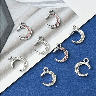 20Pcs 5 Styles Platinum Alloy Crystal Rhinestone Pendants ALRI-YW0001-22-1