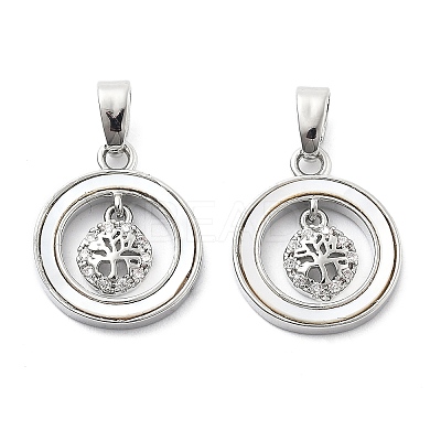 Brass Micro Pave Cubic Zirconia Pendants KK-L222-014P-1