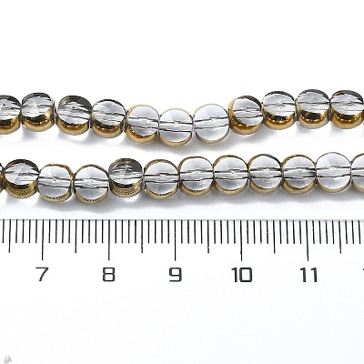Half Plated Electroplate Transparent Glass Beads Strands EGLA-E060-02A-HP05-1