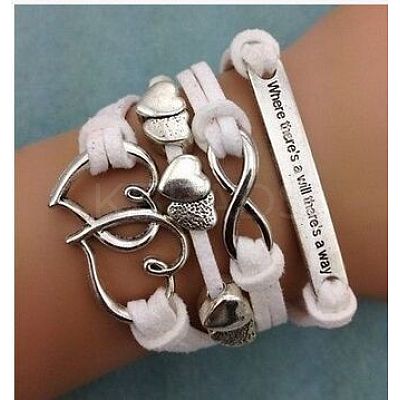 Suede & Imitation Leather Cord Knitted Multi-strand Bracelets WGD6FE3-10-1