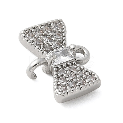 Brass Micro Pave Cubic Zirconia Connector Charms KK-U056-53P-1