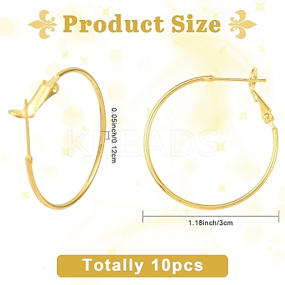 10Pcs Brass Hoop Earrings KK-YW0003-68G-1
