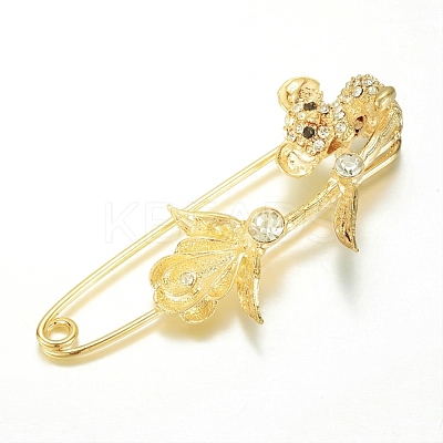 Alloy Glass Rhinestones Brooches JEWB-G001-01-1