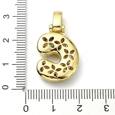 Brass Micro Pave Clear Cubic Zirconia Pendants KK-M279-01G-C-1