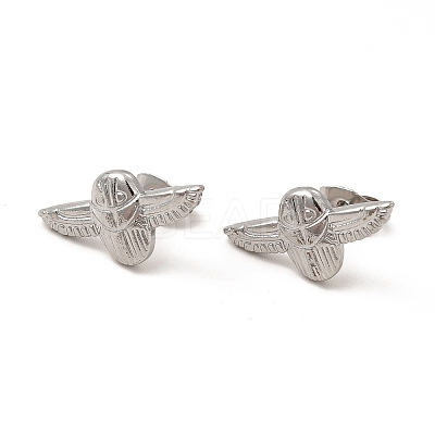Non-Tarnish 304 Stainless Steel Airplane Stud Earrings for Women EJEW-I281-17P-1
