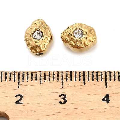 304 Stainless Steel Rhinestone Bead STAS-U047-08G-1