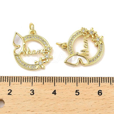 Mother's Day Brass Micro Pave Clear Cubic Zirconia Pendants KK-K365-23G-1