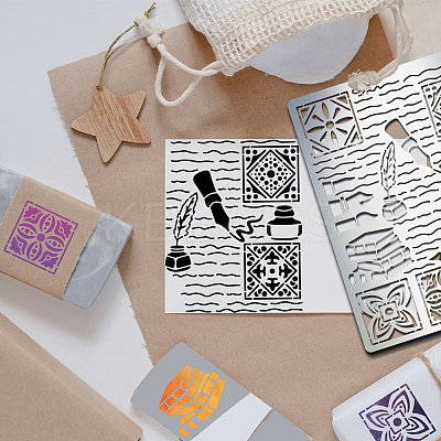 Stainless Steel Metal Stencils DIY-WH0289-058-1