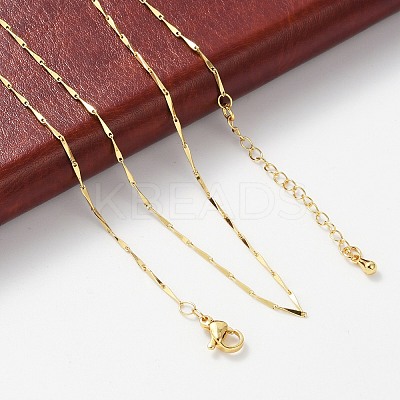 Brass Link Chain Necklaces for Women LS-NJEW-D302-35G-1