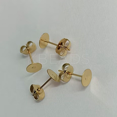Ion Plating(IP) 304 Stainless Steel Stud Earring Findings STAS-H436-24G-4mm-1