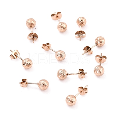 Ion Plating(IP) 304 Stainless Steel Stud Earring Findings STAS-I183-09A-RG-1