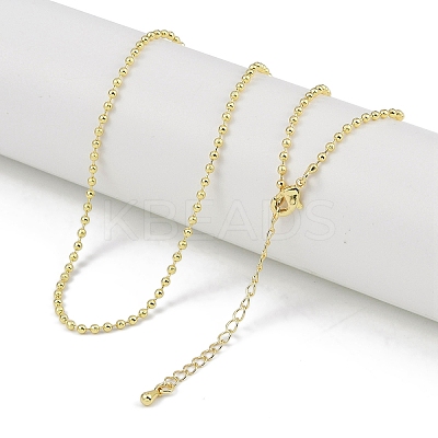 Rack Plating Brass Ball Chain Necklaces for Women NJEW-K382-12A-G-1