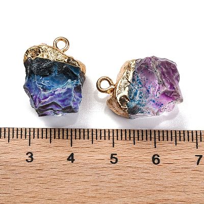 Gradient Color Resin Imitation Gemstone Resin Irregular Pendants LS-RESI-U001-02C-1