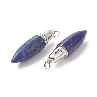 Natural & Synthetic Mixed Gemstone Big Pointed Pendants G-C051-08P-1