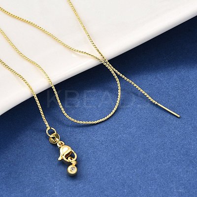 1MM Brass Wheat Chain Adjustable Slider Necklaces NJEW-M108-21G-1