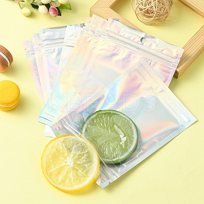 Rectangle Zip Top Plastic Glitter Holographic Bags OPP-YW0001-03C-1