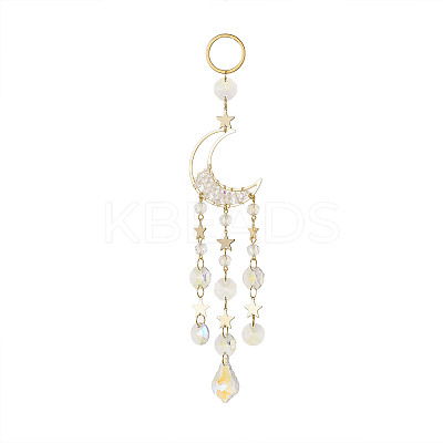 AB Color Teardrop Glass Suncatchers HJEW-JM00846-1
