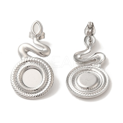 304 Stainless Steel Snake Stud Earrings EJEW-C114-32P-1