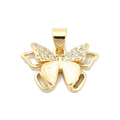 Brass Micro Pave Clear Cubic Zirconia Pendants KK-A221-16B-G-1