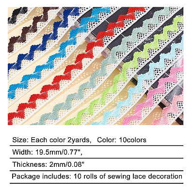 10 Colors Cotton Lace Ribbon Edge Trimmings OCOR-AR0001-37-1