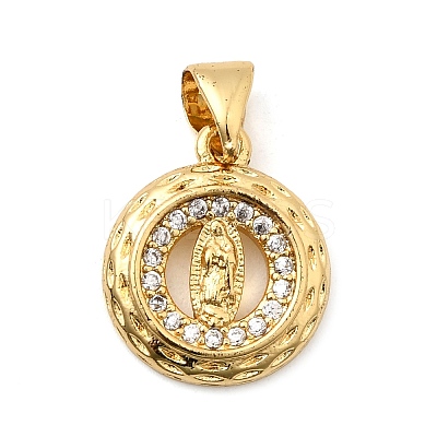 Brass Micro Pave Cubic Zirconia Charms KK-I360-054G-1