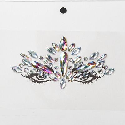 Acrylic Face Gems Stickers MRMJ-F014-06-1