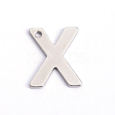 Tarnish Resistant 304 Stainless Steel Letter Charms STAS-O072-X-1