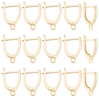 20Pcs Rack Plating Eco-friendly Brass Hoop Earring Findings with Latch Back Closure KK-BBC0027-50G-1