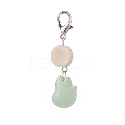 Fox Glass Pendant Decorations HJEW-JM00880-1