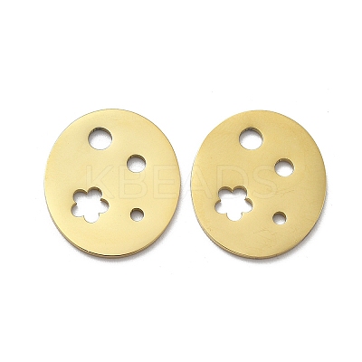 304 Stainless Steel Laser Cut Hollow Flower Connector Charms STAS-M111-07G-1