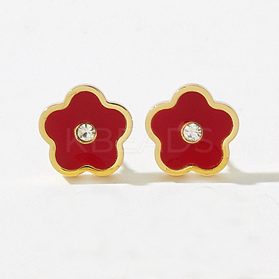 Valentine's Day Flower 201 Stainless Steel Stud Earrings LS-VA2505-1-1