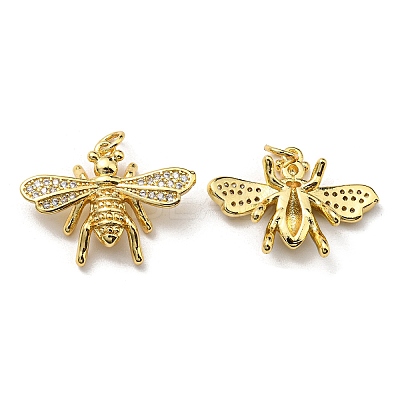 Brass with Cubic Zirconia Pendants X-KK-K341-21G-1